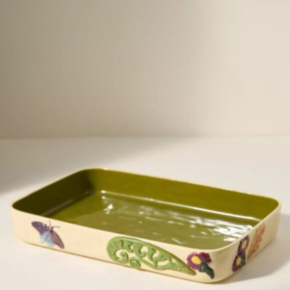 NIB Anthropologie The Faye Icon Stoneware Rectangle Baking Dish: Fall Edition - Picture 4 of 4